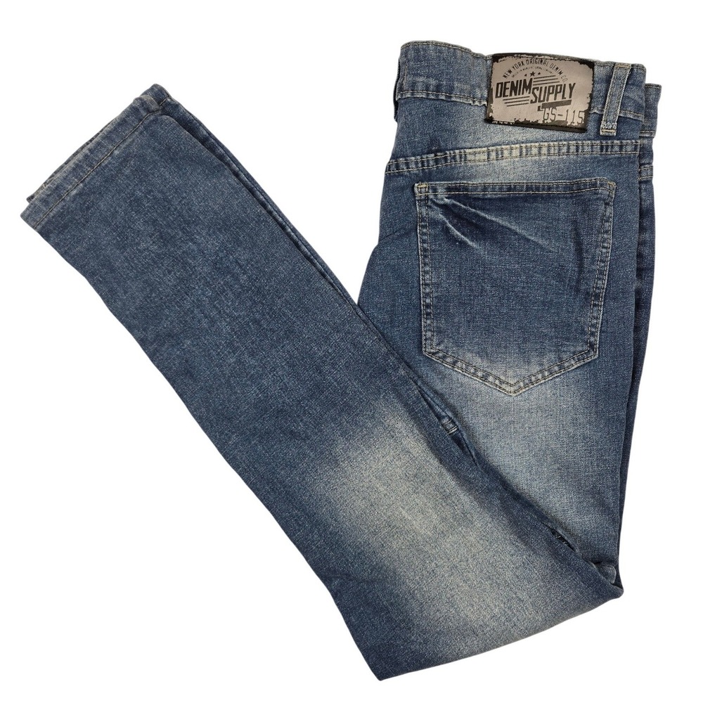 Denim Supply GS-115 Biker Jeans Men 32 Blue Excellent Distressed Moto‎ Slim Fit